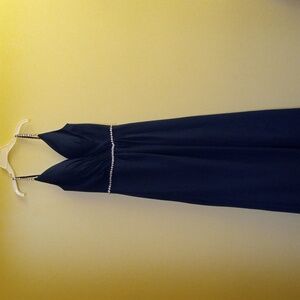 Christina Wu Navy Long Formal Gown Bling Bridesmaids Women's dress 0